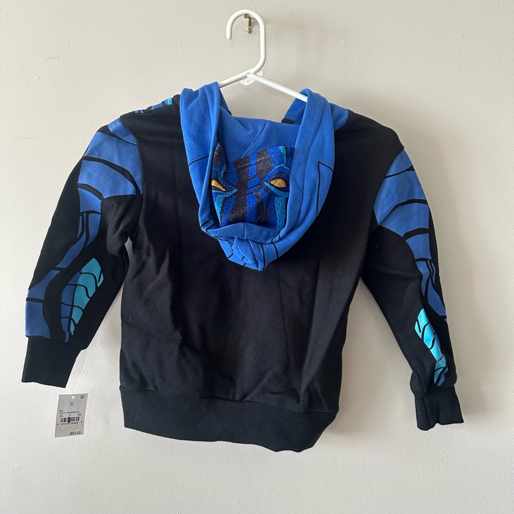 Boys Blue Beetle hooded mask jacket YXS 4/5 nwt - Picture 4 of 4